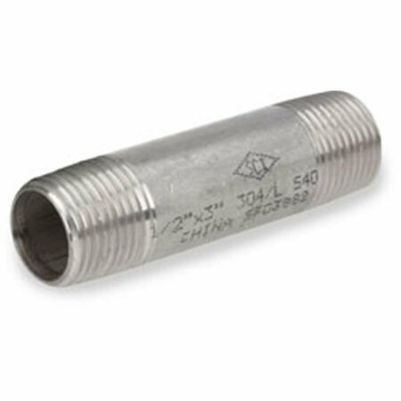 TINKERTOOLS 0.12 x 4 in. Pipe Nipple S40 Stainless Steel 304 TI3968682